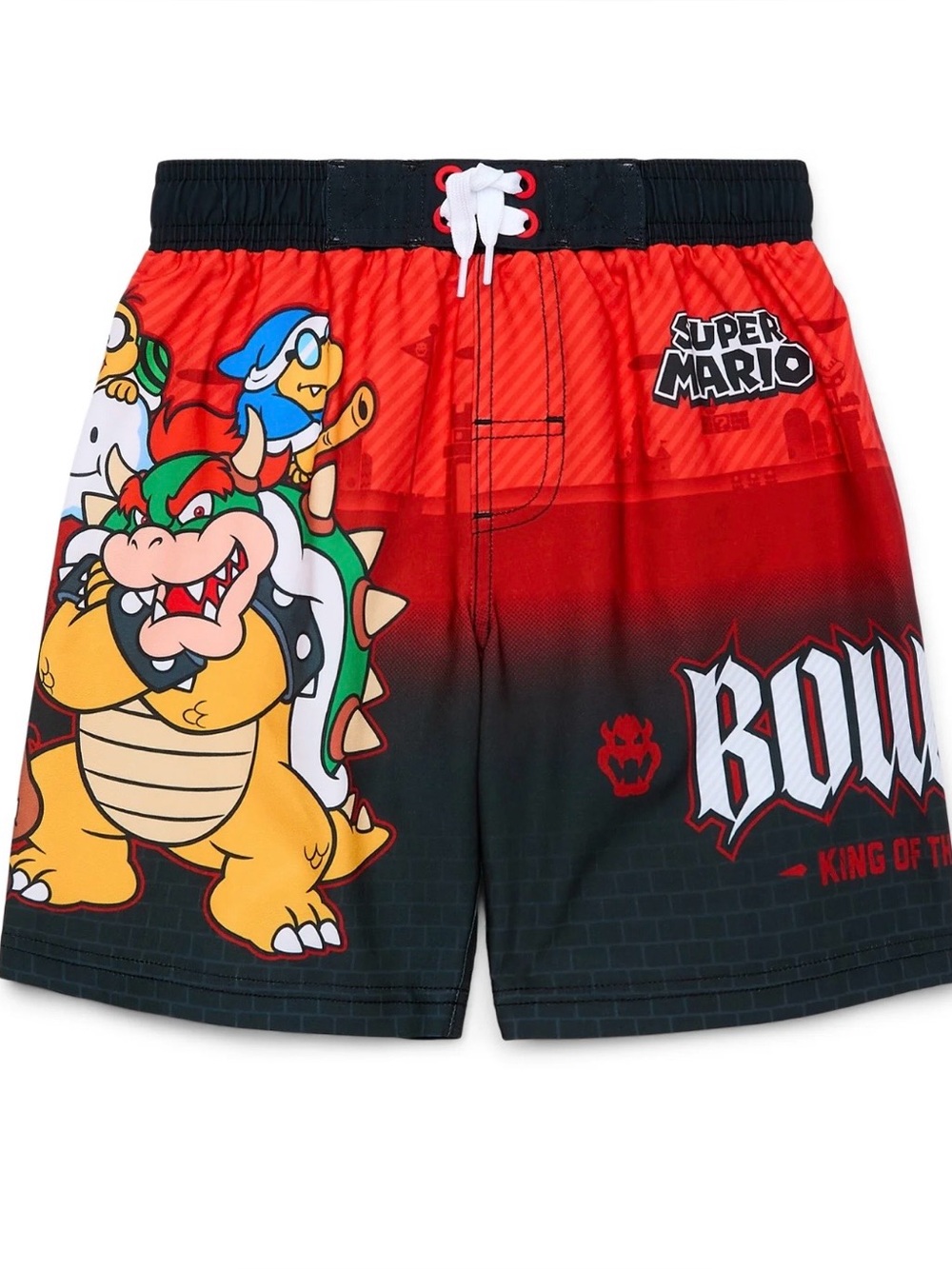 ‼️SALE‼️ Super Mario Boys' Red & Black Bowser Swim trunks